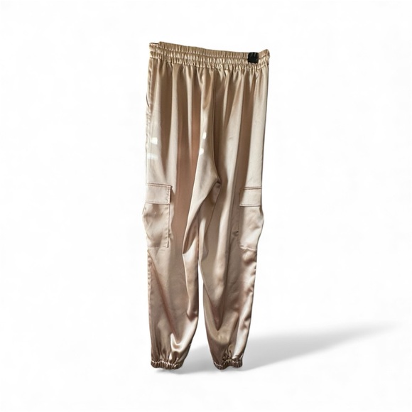 Satin cargo gold Jogger Pants - Picture 3 of 8
